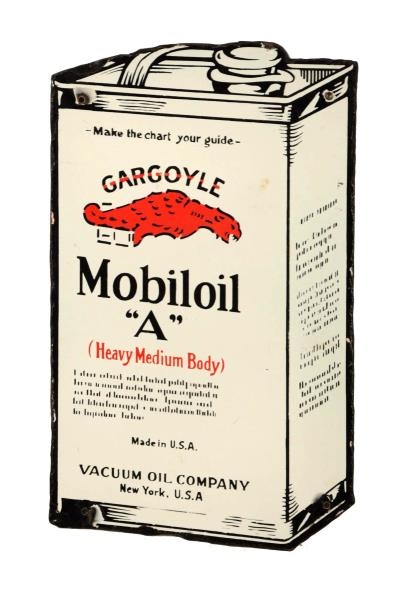 MOBILOIL "A" WITH GARGOYLE LOGO DIECUT SIGN.      