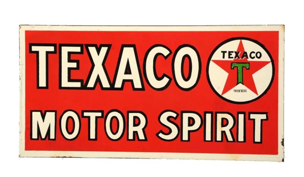 TEXACO MOTOR SPIRIT WITH STAR LOGO SIGN.          
