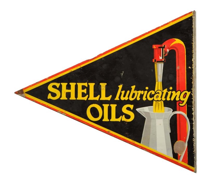 SHELL LUBRICATING OILS WITH NICE GRAPHICS SIGN.   