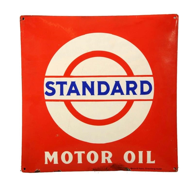 STANDARD MOTOR OIL W/ BAR & CIRCLE LOGO SIGN.     