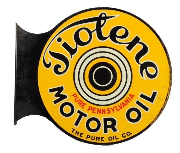 TIOLENE MOTOR OIL PURE OIL CO. FLANGE SIGN.       