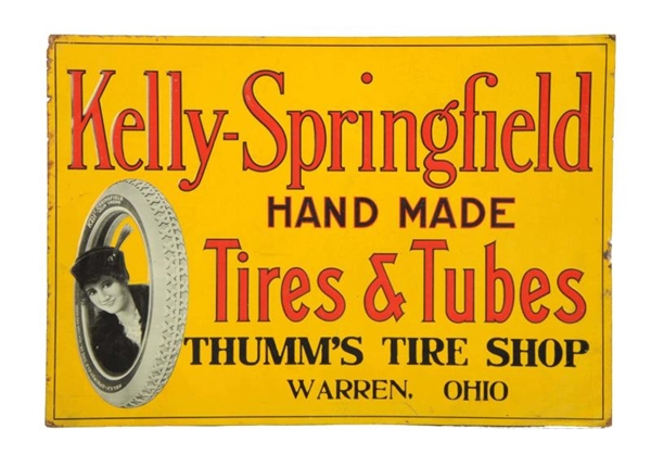 KELLY SPRINGFIELD HAND MADE TIRES & TUBES SIGN.   