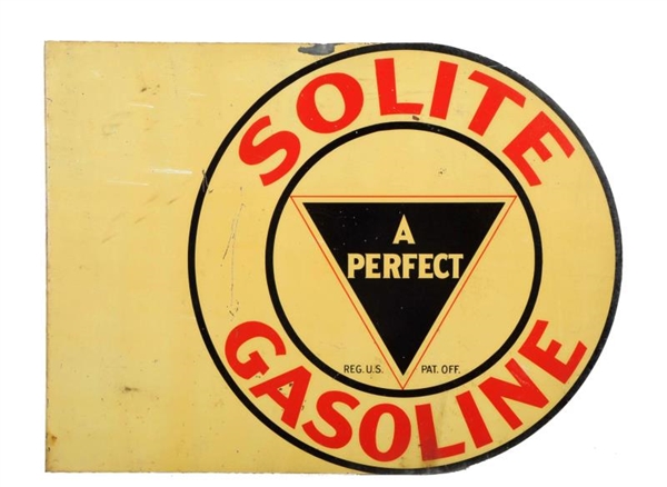 SOLITE GASOLINE "A PERFECT" DIECUT SIGN.          