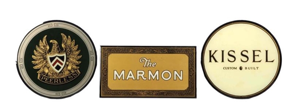 THE MARMON, KISSEL CUSTOM BUILT & PEERLESS SIGNS. 
