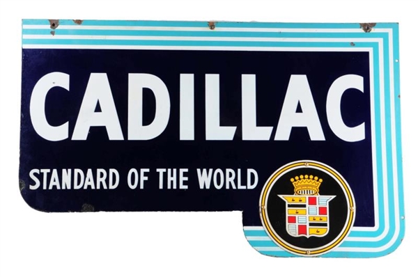 CADILLAC "STANDARD OF THE WORLD" DIECUT SIGN.     
