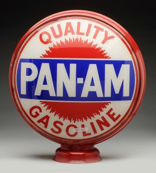PAN-AM QUALITY GASOLINE 15" GLOBE LENSES.         