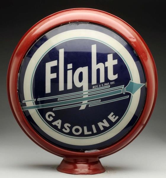 FLIGHT GASOLINE WITH TEAL ARROW 15" GLOBE LENSES. 