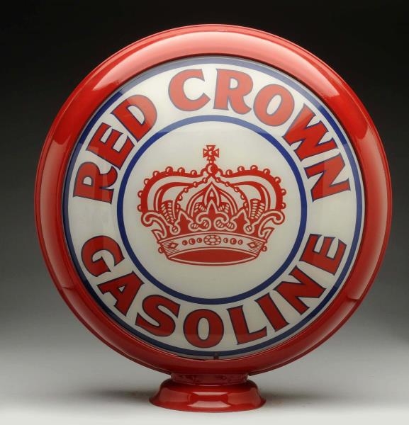 RED CROWN GASOLINE & FLASHLIKE 15" GLOBE LENSES.  
