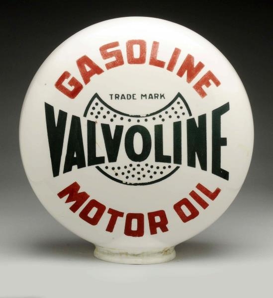 VALVOLINE GASOLINE MOTOR OIL OPE MILKGLASS GLOBE. 