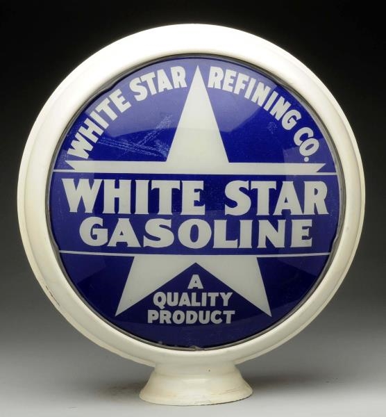 WHITE STAR GASOLINE 15" GLOBE LENSES.             
