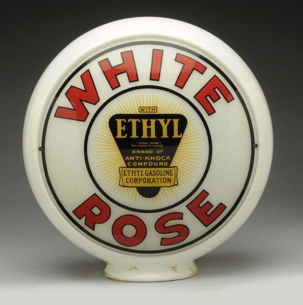 WHITE ROSE WITH ETHYL LOGO 13-1/2" LENSES.        