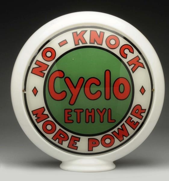 CYCLO NO-KNOCK (RED INDIAN) 13-1/2" GLOBE LENSES. 