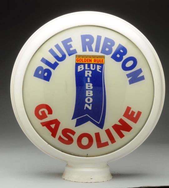 BLUE RIBBON GASOLINE WITH LOGO 15" GLOBE LENSES.  