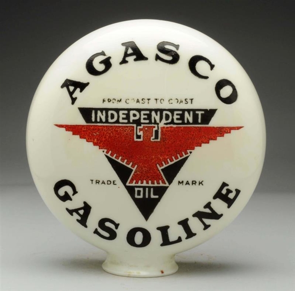 AGASCO GASOLINE OPE SMALL MILKGLASS GLOBE BODY.   