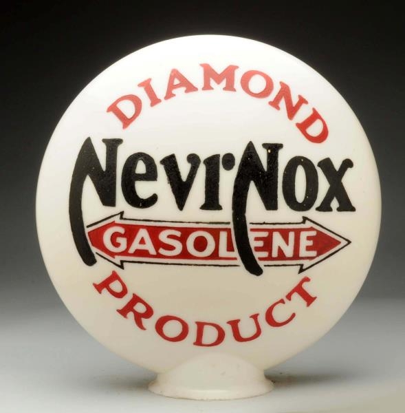 DIAMOND NEVRNOX GASOLINE OPE MILKGLASS GLOBE BODY.