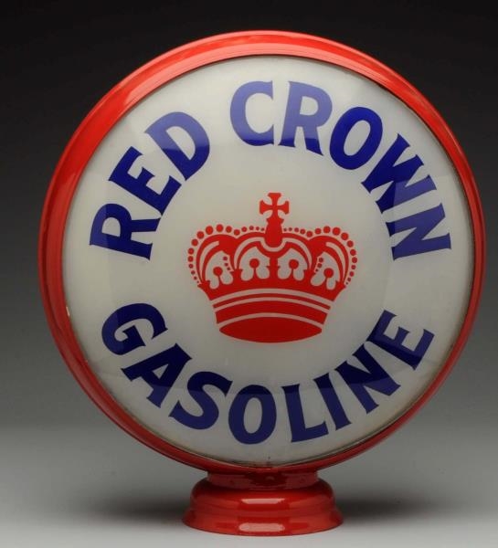 RED CROWN GASOLINE W/ CROWN LOGO 15" GLOBE LENSES.
