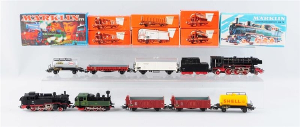 LOT OF 9: GROUPING OF ASSORTED MARKLIN TRAINS.    