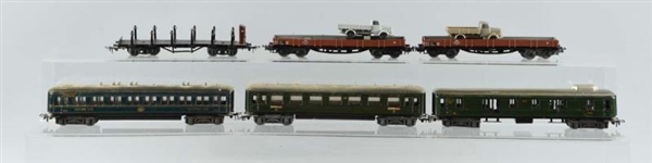 LOT OF 2: PASSENGER & FREIGHT CARS WITH 2 TRUCKS. 