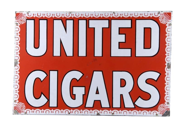 UNITED CIGARS PORCELAIN TOBACCO ADVERTISING SIGN  