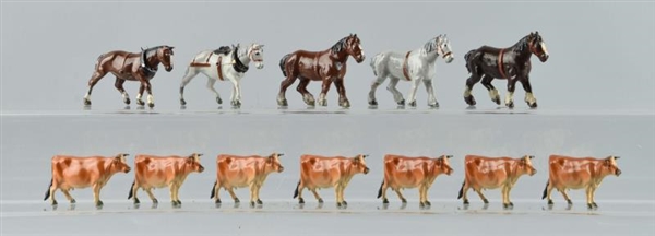 LOT OF 12: BRITAINS COWS & HORSES.                