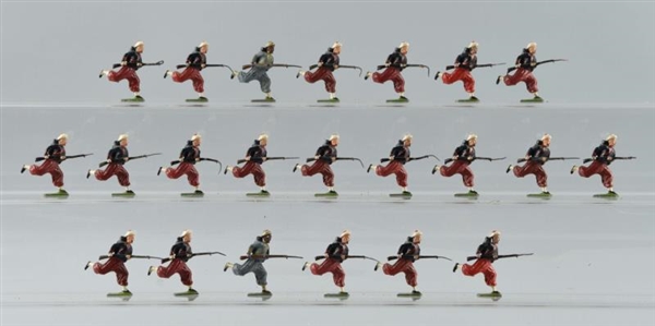 LOT OF 22: BRITAINS RUNNING ZOUAVES.              