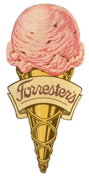 FORRESTERS ICE CREAM CONE DIE CUT SIGN           