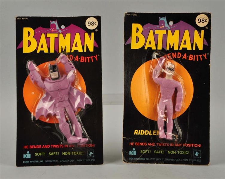 LOT OF 2: BATMAN & RIDDLER BEND-A-BITTY  FIGURES. 