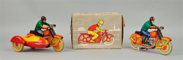 LOT OF 2: CONTEMP. RUSSIAN TIN LITHO MOTORCYCLES. 