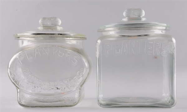 LOT OF 2: GLASS MR. PEANUT JARS.                  