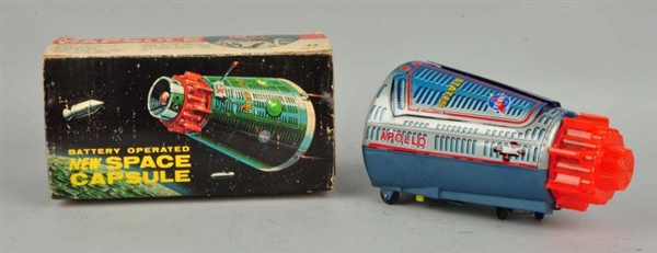 JAPANESE TIN LITHO BATTER OPERATED SPACE CAPSULE. 