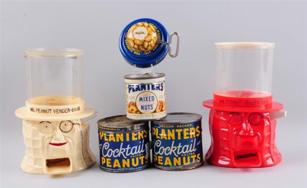 LOT OF MR. PEANUT DISPENSERS & CANS.              