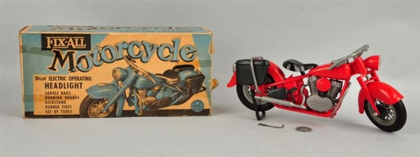MARX PLASTIC FIX-ALL RED MOTORCYCLE TOY.          
