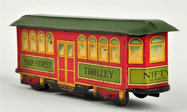 GERMAN NIFTY TIN LITHO WIND UP MAIN ST TROLLEY.   
