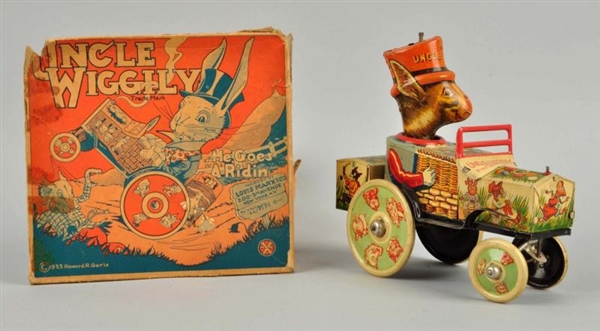 MARX TIN LITHO WINDUP UNCLE WIGGLY CAR.           