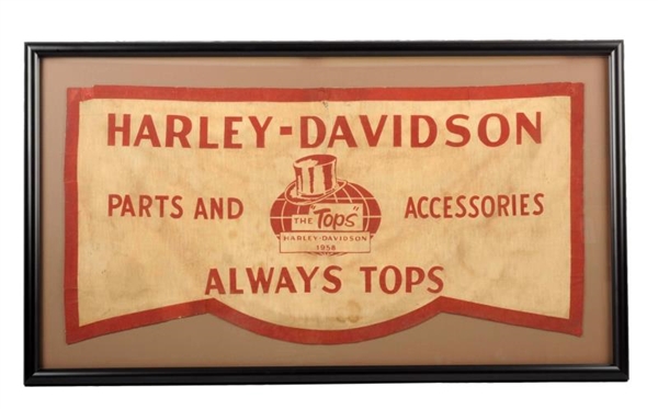1958 HARLEY-DAVIDSON PARTS & ACCESSORIES BANNER.  