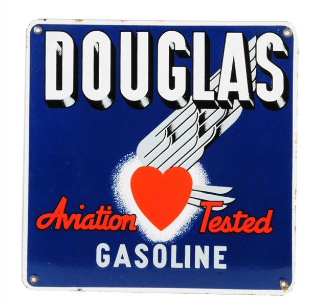 DOUGLAS AVIATION GASOLINE PORCELAIN SIGN.         