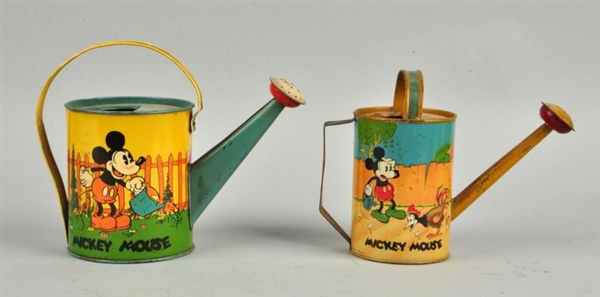 LOT OF 2: WALT DISNEY TIN LITHO WATERING CANS.    