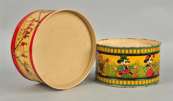 LOT OF 2: EARLY TIN LITHO DRUMS.                  