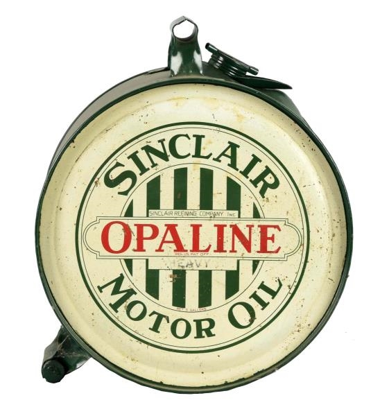 SINCLAIR OPALINE MOTOR OIL FIVE GALLON CAN.       