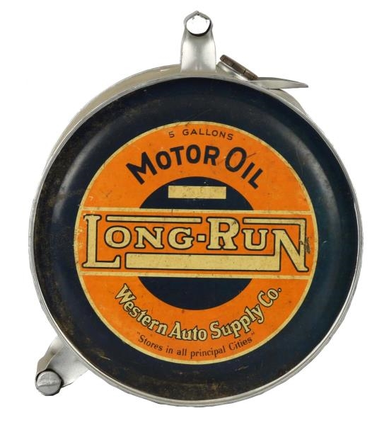 LONG RUN MOTOR OIL FIVE GALLON CAN.               