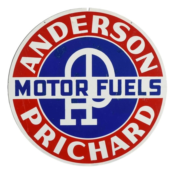 ANDERSON PRICHARD MOTOR FUEL PORCELAIN SIGN.      