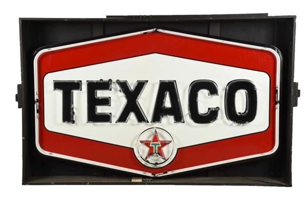 TEXACO (NEW LOGO) IDENTIFICATION PORCELAIN SIGN.  