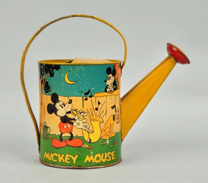 WALT DISNEY TIN LITHO MICKEY MOUSE WATERING CAN.  