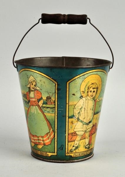 SCARCE EARLY TIN LITHO CHILDS SAND PAIL.         