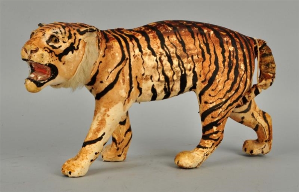 PAPER MACHE TIGER CANDY CONTAINER.                
