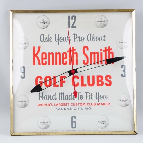 KENNETH SMITH GOLD CLUBS CLOCK.                   
