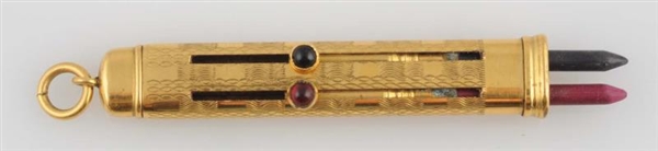 14K GOLD 2 COLOR WRITING IMPLEMENT IN FITTED BOX. 