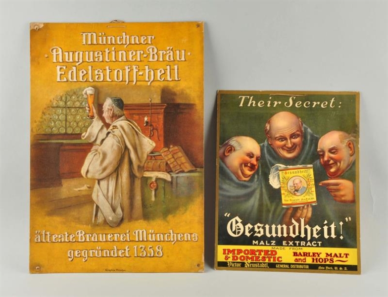 LOT OF 2: ADVERTISING POSTERS WITH MONKS.         