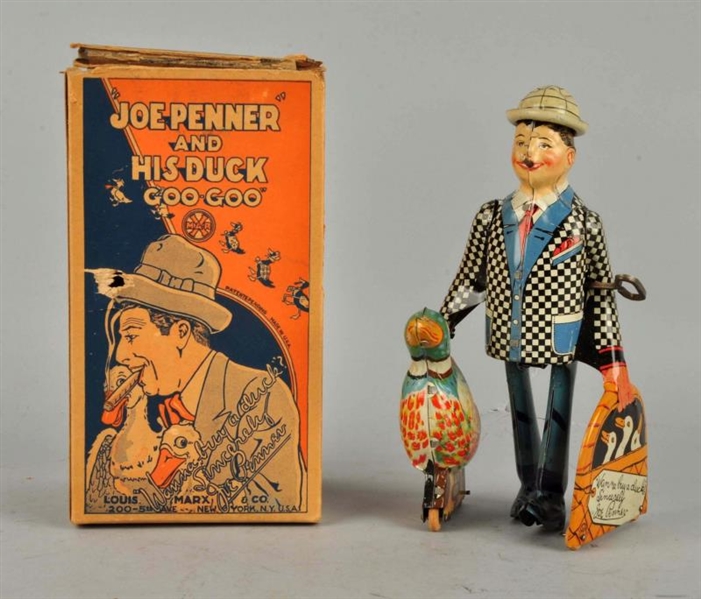 MARX TIN LITHO WIND-UP TOY JOE PENNER & HIS DUCK. 