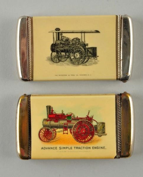 LOT OF 2: FARMING RELATED CELLULOID MATCH SAFES.  